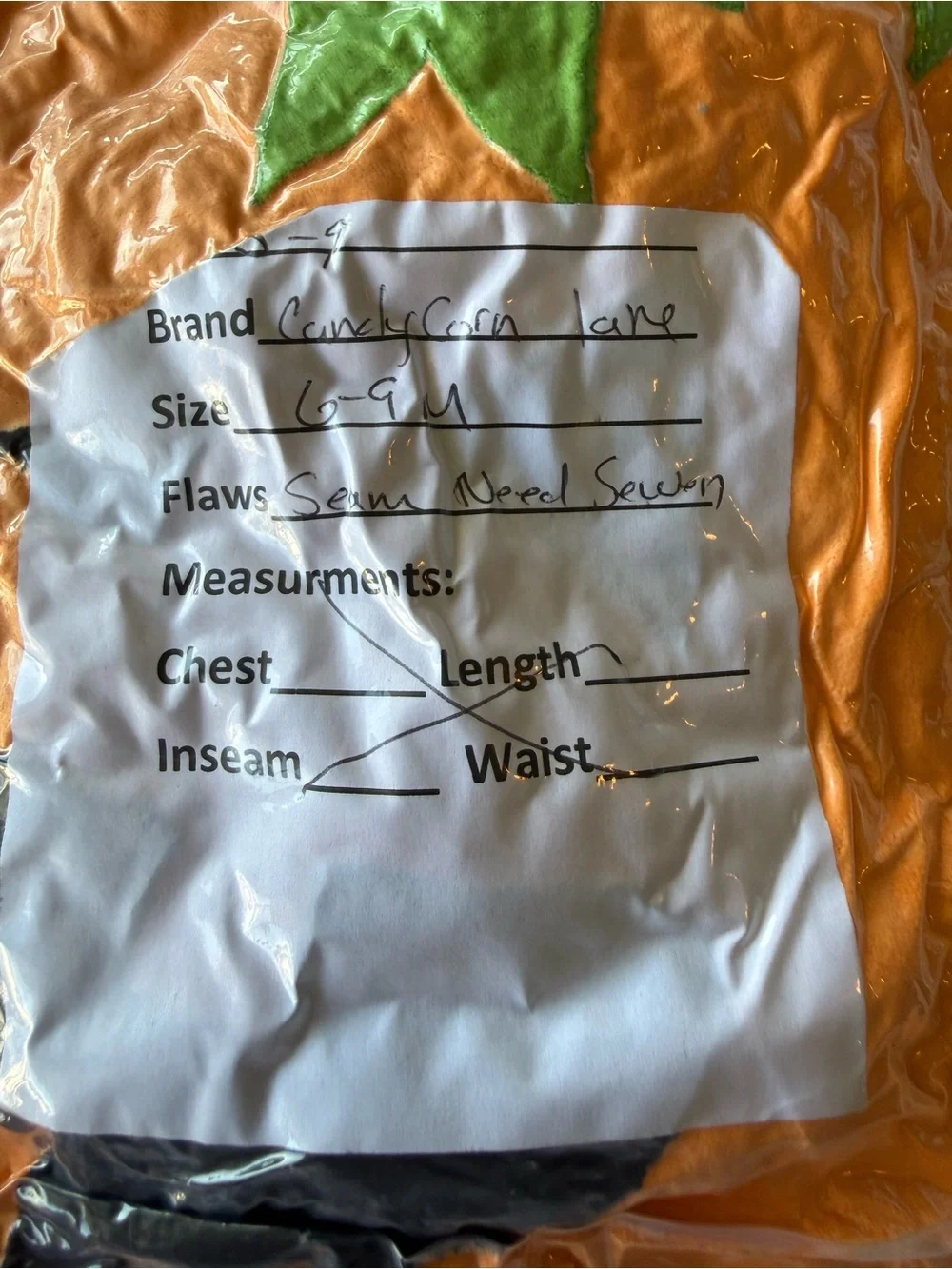 Kids Orange Pumpkin Costume Top with Green Leaf Collar